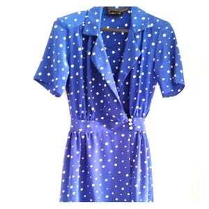 Vintage baby blue polka dot dress
