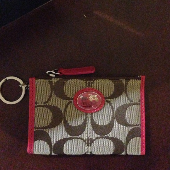 Small Pink and Brown Coach Wallet