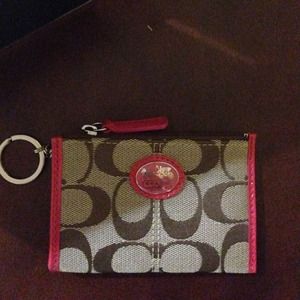 Small Pink and Brown Coach Wallet