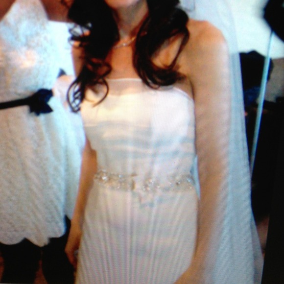 Private Collection tiered bodice wedding gown - Picture 2 of 4