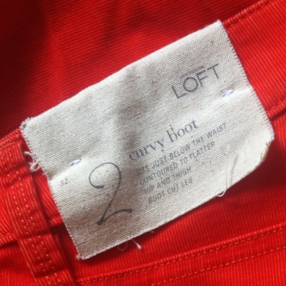Orange Corduroy Curvy Boot Loft Pants - Picture 3 of 4