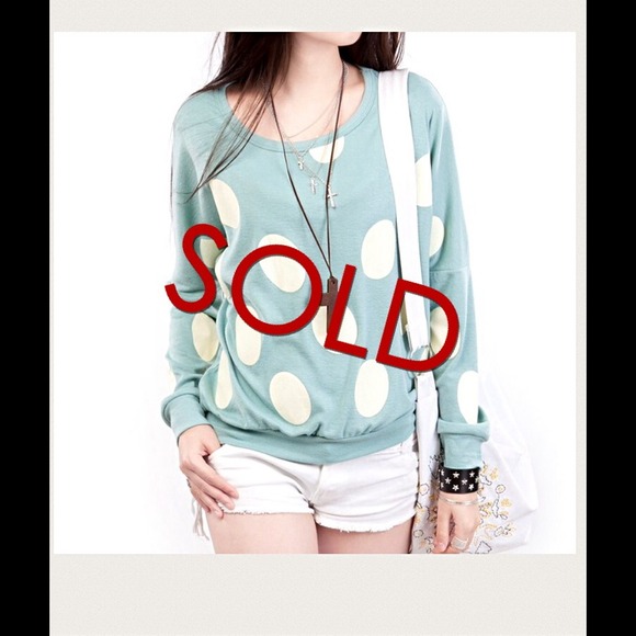 fashion dot loose plus size long-sleeve