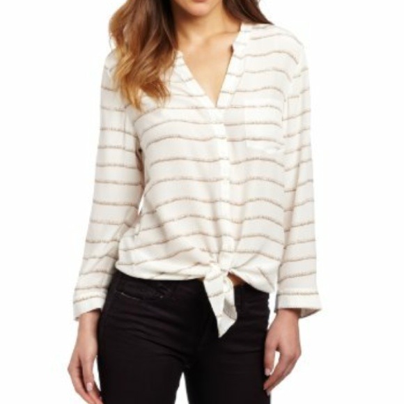 ❌Sold in bundle ❌ Joie tie front rope print shirt - Picture 1 of 3