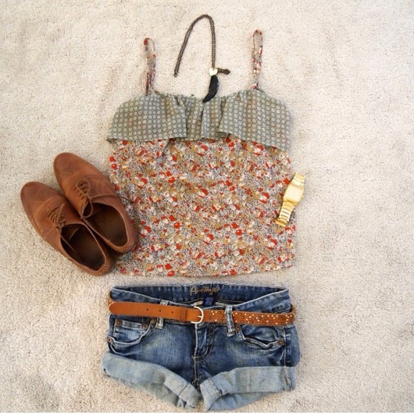 sheer "fall colors" spaghetti top