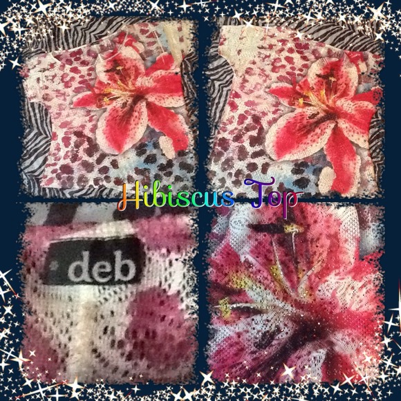 Sheer Hibiscus Top Size XL