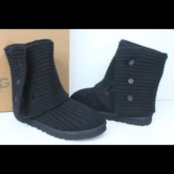 Black Crochet UGG Boots