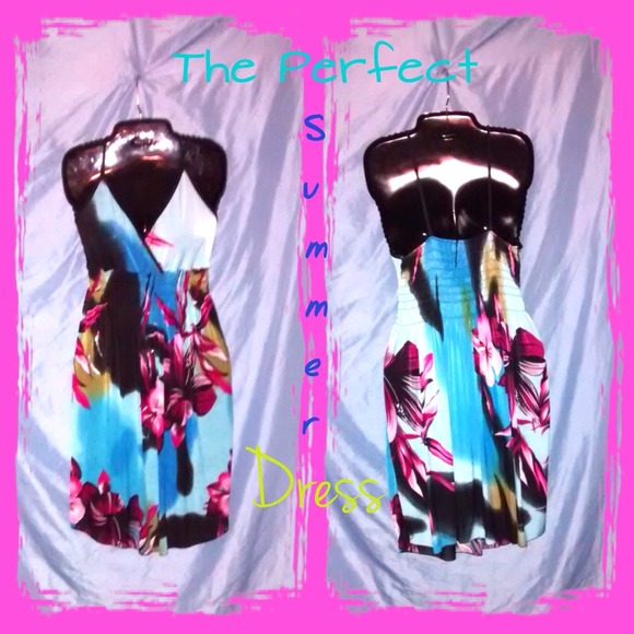 Size 14 Floral Patterned Spaghetti Strap Dress