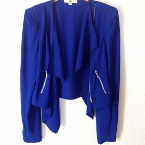NWOT Royal Blue Moto Blazer