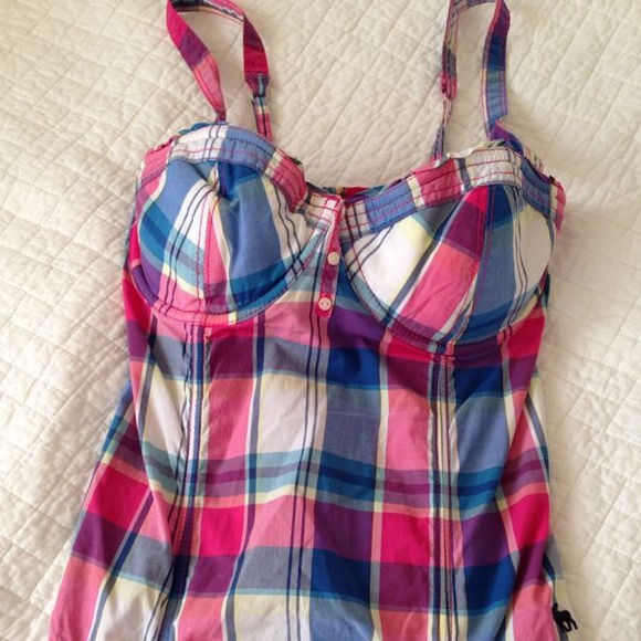 Abercrombie and Fitch plaid bustier top