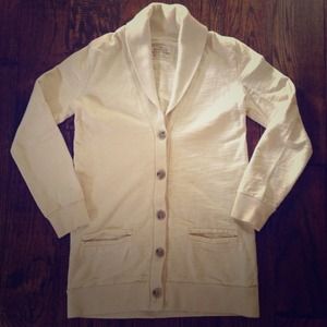 J.Crew Long Slub Cotton Thick Creme Cardigan