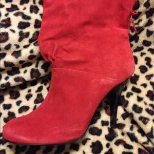 Red suede shoes.cute bootie🌟🌟🌟🌟new price 🌟🌟