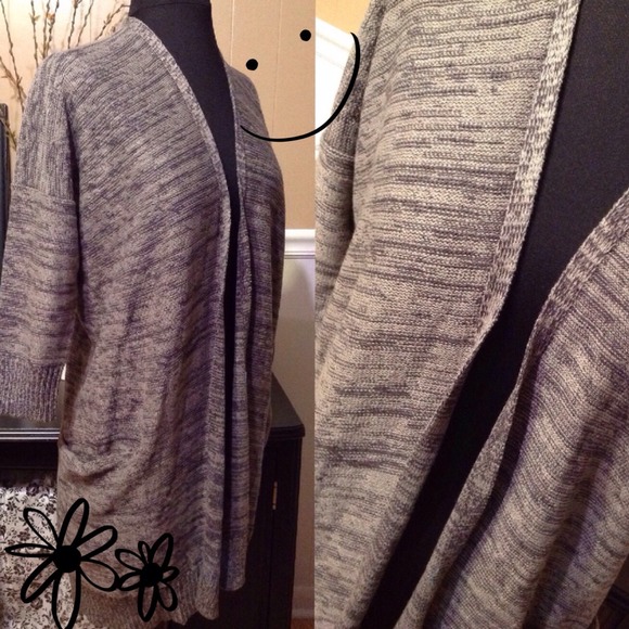 GIFTED! grey marbled open cardigan sweater - Picture 2 of 2