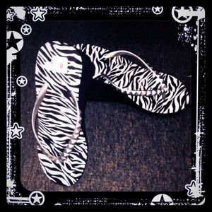 Zebra Platform Flip Flop.