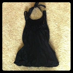 BLACK CINCH WAIST TOP