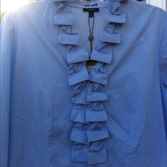 SOLD!! Blue/White Pinstripe Blouse - Picture 3 of 4