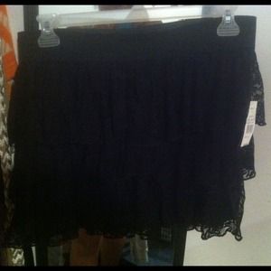 Black ruffle skirt