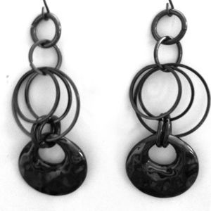 black dangle earrings