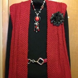Chicos deep red sweater vest only