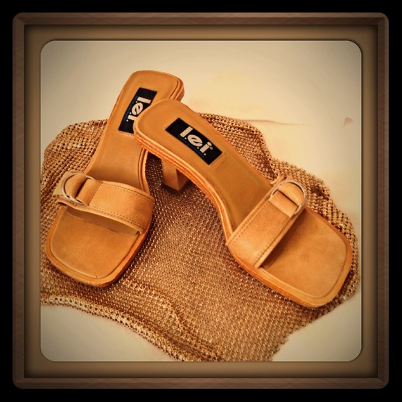 Tan Leather slides