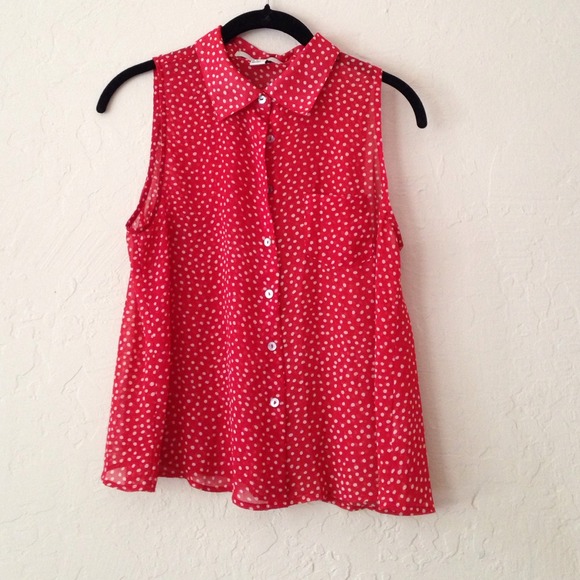 Sheer polka dot top