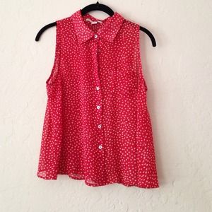 Sheer polka dot top