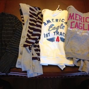 Two AE hoodies, Two AE cardigans