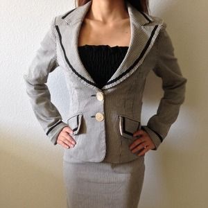 Pinstripe Blazer & Skirt Suit