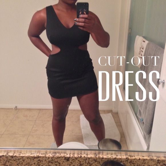 X SOLD X Black Cut-Out Dress