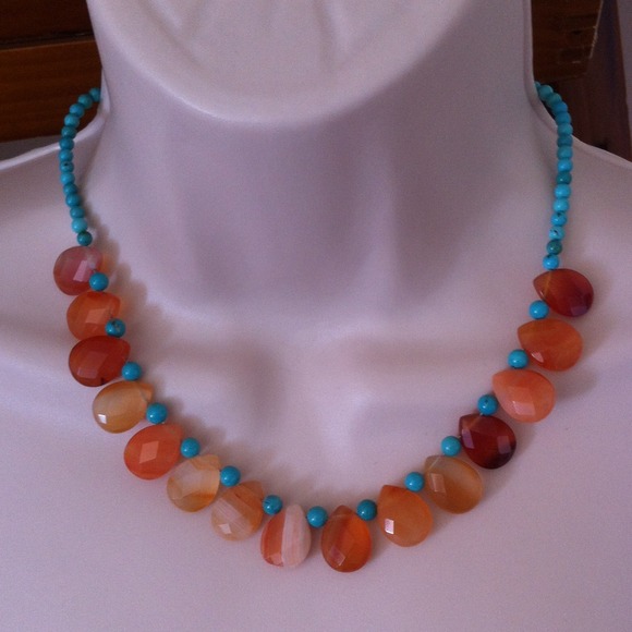 🔴 SOLD🔴  Genuine  Coral Turquoise Necklace - Picture 4 of 4