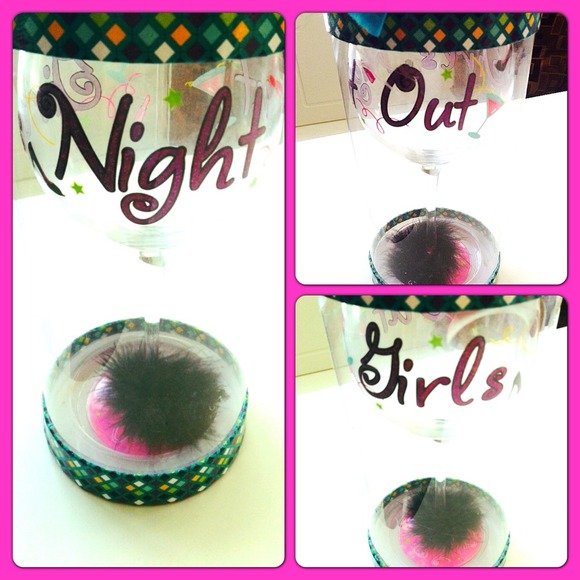 Girls night out wine glass