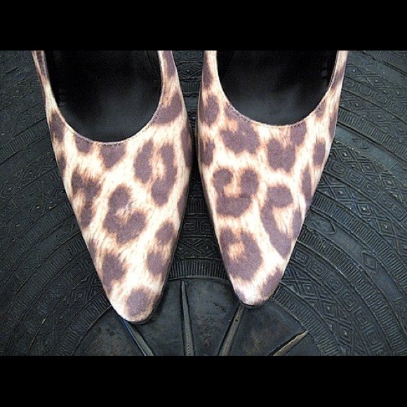 VICINI LEOPARD SKIN Italian designer pointy toe - Picture 4 of 4