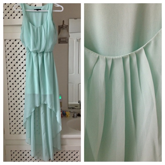 STUNNING pale blue high/low chiffon dress