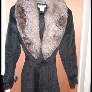 Silver FOX Fur /Wool Coat
