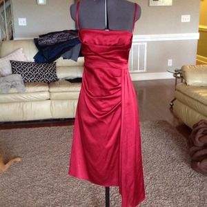 Karen Millen designer red satin dress