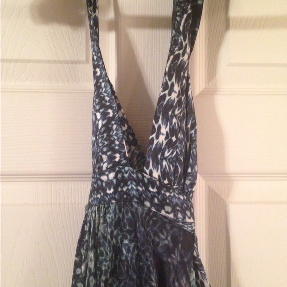 ALEXIS silk blue band green stunner dress!