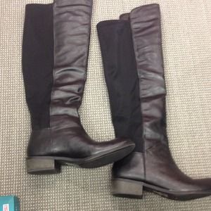 Knee high black flat boots size 11
