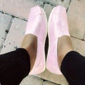 Pink Glitter Toms