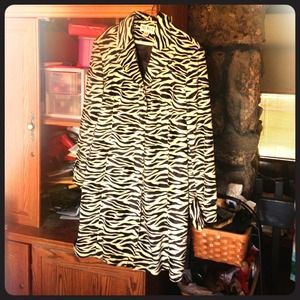 Faux fur zebra winter coat