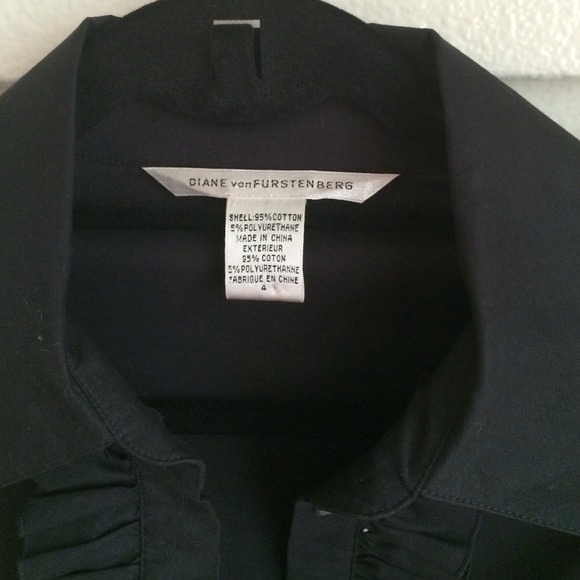 Black Diane Von Furstenberg cocktail shirt dress - Picture 2 of 3