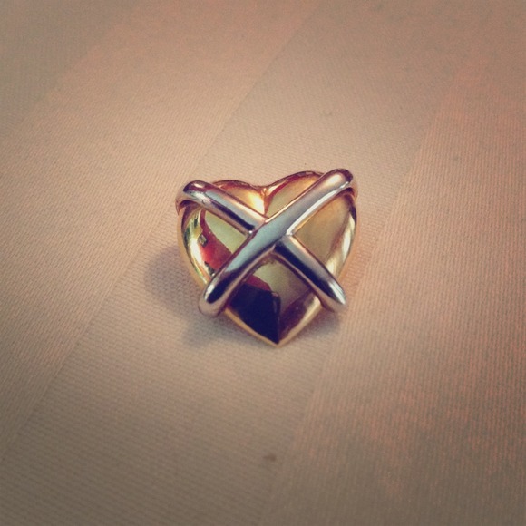 14k Yellow Gold X Heart Pendant