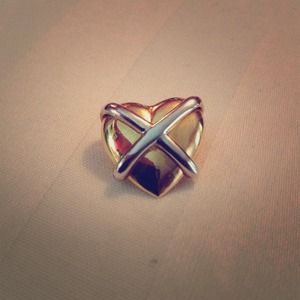 14k Yellow Gold X Heart Pendant
