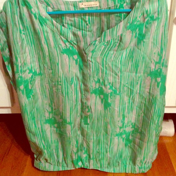 Green and gray stylish dress top