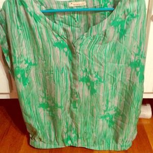 Green and gray stylish dress top