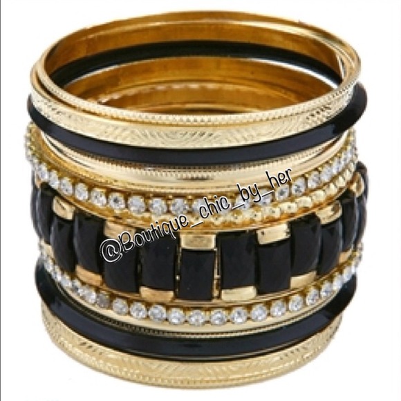GOLD & NAVY MULTI LINE BANGLE
