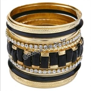 GOLD & NAVY MULTI LINE BANGLE