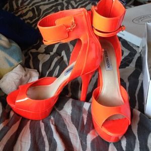 Steve Madden neon orange heels