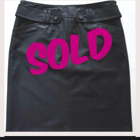 New Ann Taylor black cotton tab waist pencil skirt