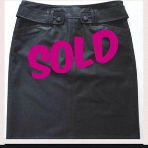 New Ann Taylor black cotton tab waist pencil skirt