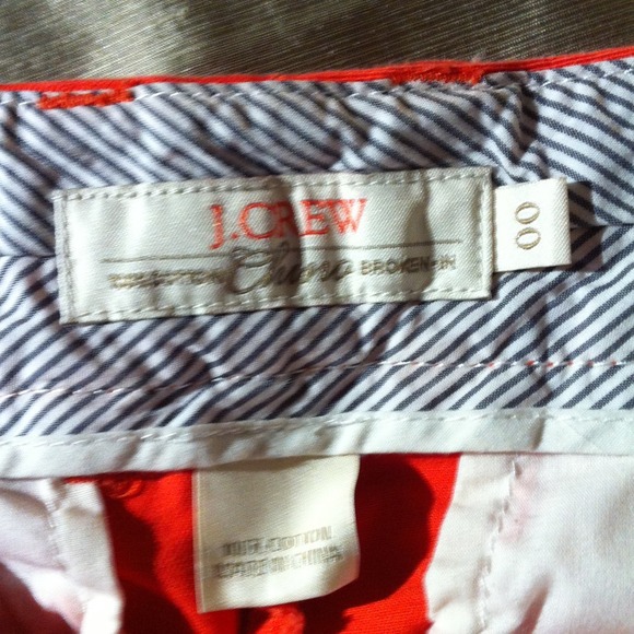 SOLD Red J. Crew 5 in shorts size 00 - Picture 3 of 3
