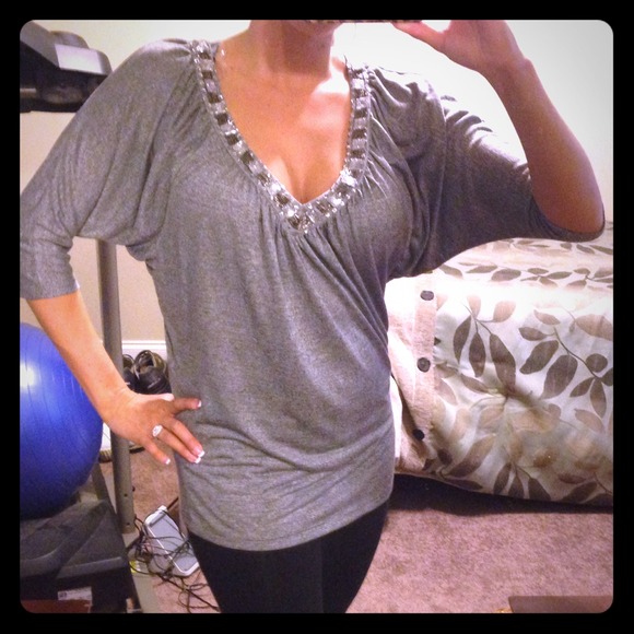 Grey sequin top - Picture 1 of 3